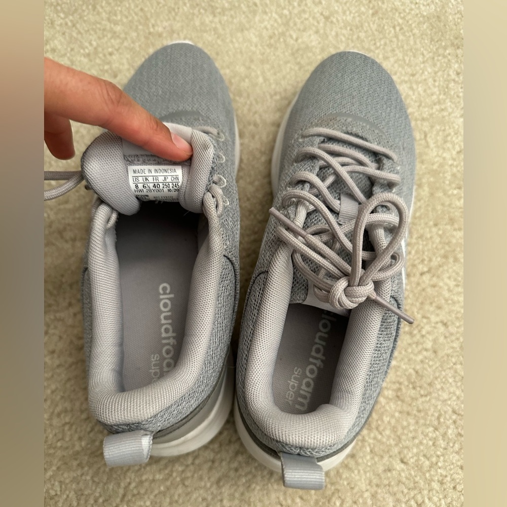 Adidas Women's Cloudfoam QT Racer 2.0 Sneakers Running Shoes Grey/White Size 8 - Picture 7 of 7